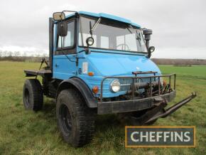 1979 MERCEDES-BENZ Unimog U900AG Reg. No. JNV 377T Chassis No. 410612012032199 Understood to be one of 10 Unimogs supplied by MacDonald Equipment Co, as a promotion to the 1980 Lake Placid Winter Olympics. The Unimog was subsequently used locally for snow