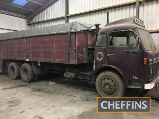 1977 Volvo F86-47 6x2 Tipper Lorry Reg. No. TVN 527S Chassis No. 32023 Fitted with a double dropside wooden body and liveried to the cab roof for W H Bowe, a Yorkshire based company. The vendor states, that the F86 starts, drives and everything is stated