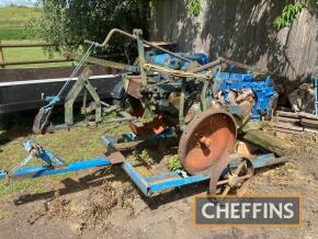 Ransomes trailed plough with trailer