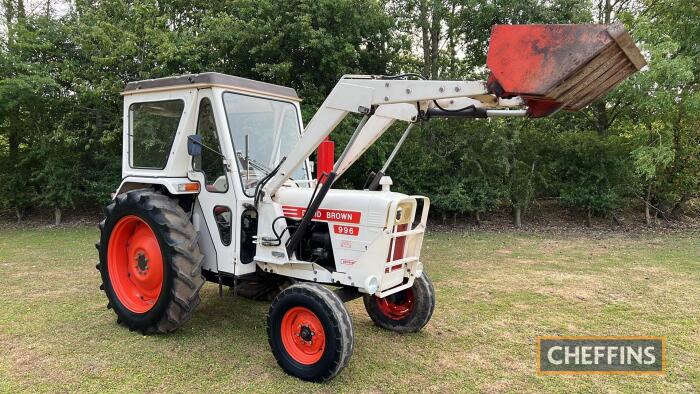 1973 DAVID BROWN 996 4cylinder diesel TRACTOR (322hrs) Reg. No. PWR 224M Serial No. 983711 Supplied by Yorkshire Tractors, Spofforth, Harrogate, and finished in Orchard White at the time of the change-over of colours from red to white and showings both Da