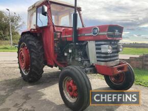 1970 MASSEY FERGUSON 178 Multi-Power 4cylinder diesel TRACTOR Reg. No. LBP 398J Serial No. FGH746933FL740 Described by the vendor as a fully original machine, fitted with PAS, PAVT rear wheels, front wheel weights, front weight carrier, Massey Ferguson el