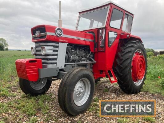 1973 MASSEY FERGUSON 165 Multi-Power 4cylinder diesel TRACTOR Reg. No. KSH 527J Serial No. 37112630/13 A fully restored 165, fitted with new Goodyear diamond tyres all round, PAVT rear wheels, front weight carrier, full set of MF front weights, PAS, full