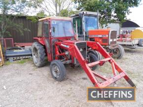 1981 MASSEY FERGUSON 240 3cylinder diesel TRACTOR Reg. No. SFW 937W Serial No. FG504609 Fitted with front loader and 11x28 rear and 6.00-16 front wheels and tyres