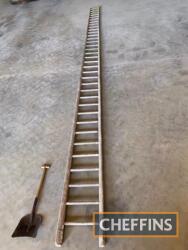 Vintage solid wooden stack ladder, 25ft