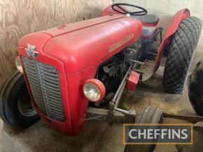 1959 MASSEY FERGUSON 35 Industrial 4cylinder TRACTOR Fitted with four excellent tyres: rear 12.4x28 and front 6.0x16, with lovely straight tinwork, front lights, under-swept exhaust and industrial hitch