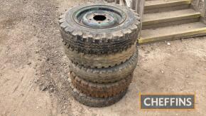 5no. Land Rover S1 wheels and tyres
