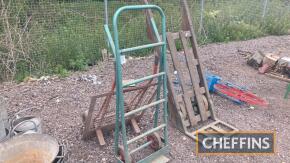 Steel framed sack lifter, together with another
