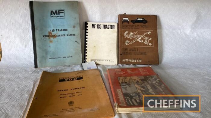 Selection of tractor and car manuals, to include Massey Ferguson tractors