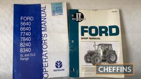 2no. Ford manual for 5640, 6640, 7740, 7840, 8240 and 8340 operators' manuals