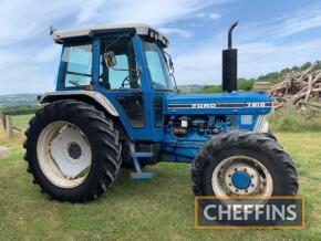 1988 FORD 7810 S.II 6cylinder diesel TRACTOR Reg. No. F660 RBF Serial No. 863360 Fitted with a Super Q cab and showing 5,213 hours