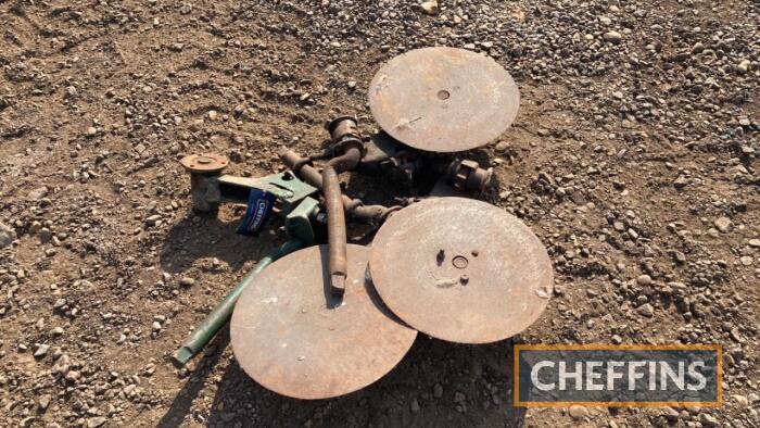 3no. Massey-Harris plough disc, together with stalk, without a disc