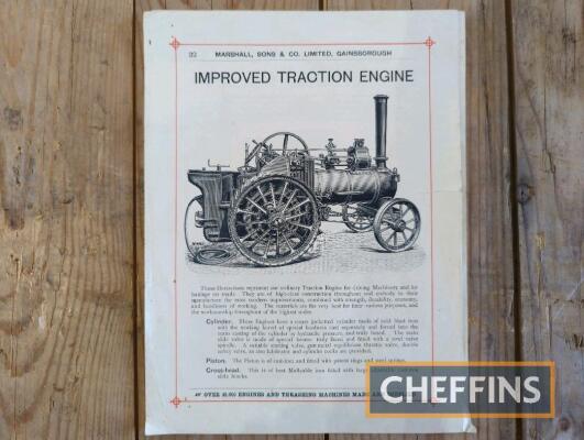 Marshall improved traction engine catalogue
