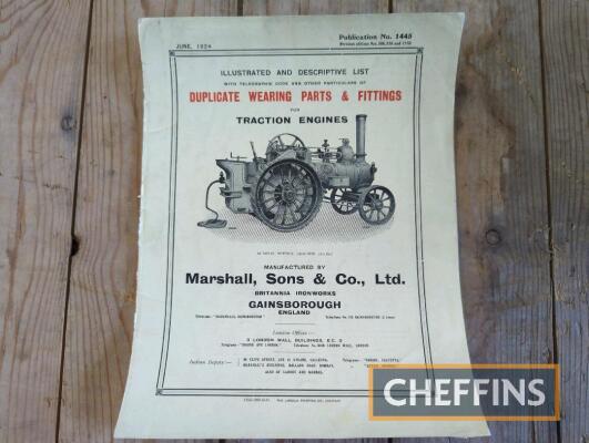 Marshall wearing parts for traction engines catalogue