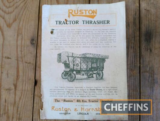 Ruston tractor thrashers catalogue