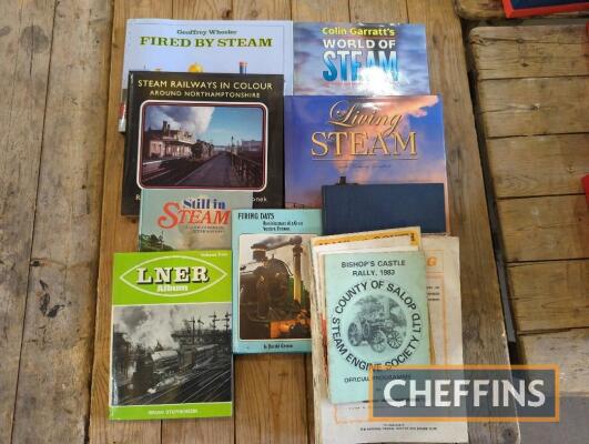 Steam railway volumes, together with steam rally programmes, Vapourising magazine etc.