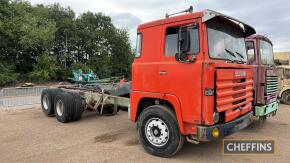 1979 SCANIA 141 6x2 chassis cab UNIT Reg. No. TBA An imported rear lift chassis cab unit, purchased as a restoration project. Offered for sale as a non-running project machine with NOVA documentation Estimate £5,000 - £6,000