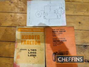 Qty workshop manuals, to include Kubota L185, L245, L295, Kubota B5100, B6100 and B7100 Series operators' manual