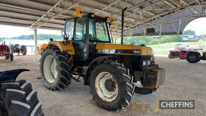 1996 MOFFETT/NEW HOLLAND MFT 7840SL 6cylinder diesel TRACTOR Reg. No. P38 AFJ Serial No. 024688B Owned by the current owner for 15 years and is fitted with turbo, new oversized tyres, 2nd assistor ram, front mudguards, working air con and subject to full