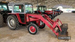 1978 MASSEY FERGUSON 550 3cylinder diesel TRACTOR Reg. No. GBT 100S Serial No. TMPG617475 Fitted with MF80 loader and is stated to be in tidy original condition. Originally supplied by Hutchinsons of Helmsley