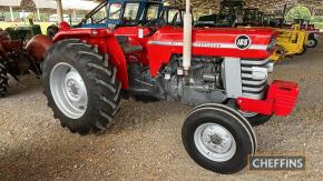 1969 MASSEY FERGUSON 165 4cylinder diesel TRACTOR Reg. No. OTD 43G Serial No. 565345 Described as being fully restored and fitted with front weights, original chrome, original aluminium headlights etc.