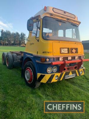 ERF A Series 6x4 diesel RIGID LORRY Reg. No. Q963 AVO Cab finished in yellow. Fitted with Cummins 290 10L engine