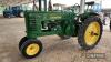 1944 John Deere Model A 2cylinder TRACTOR Reg. No. UXS 231 Serial No. A526842 This row-crop tractor is an older restoration and reported to be running very well - 3