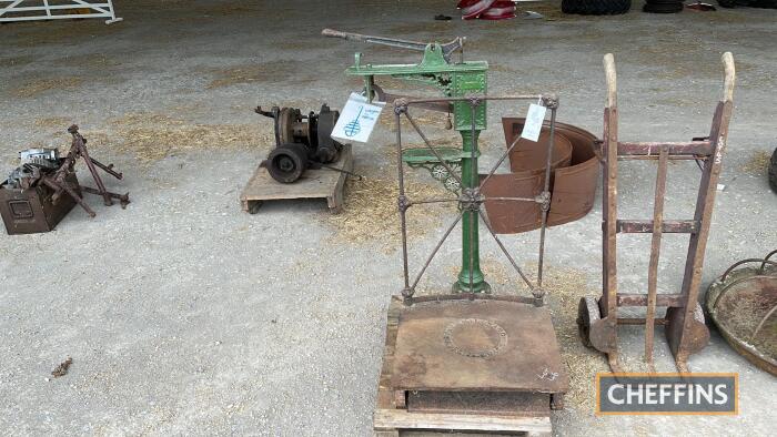 Platform scale with weights (4cwt), `Day and Millward, Birmingham`