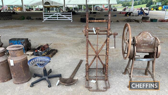 John Cooke sack lifter with name plate H. Bushell & Sons, York