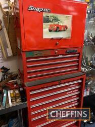 Snap-on 3-section tool chest, Waterloo, Clarke. Full of tools, mainly A/F sizes, to include spanners, sockets, torque wrenches, snips, pliers, screwdrivers. Snap-on, Teng, Mac etc, from a retired vintage car restorer. All lockable cabinets with keys