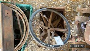 Fordson F steering wheel, together with spares