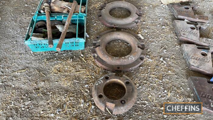 Ford 10 Series rear wheel, weights, & one front wheel weight