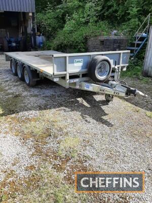 2013 Ifor Williams flatbed trailer Mode 2013 Ifor Williams flatbed trailer Model No. LM14693 Serial No. 5095189 14ft x 6ft6ins tri-axle trailer with headboard and 8ft alloy ramps. One owner from new.