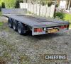 2013 Ifor Williams flatbed trailer Mode 2013 Ifor Williams flatbed trailer Model No. LM14693 Serial No. 5095189 14ft x 6ft6ins tri-axle trailer with headboard and 8ft alloy ramps. One owner from new. - 2