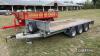 2013 Ifor Williams flatbed trailer Mode 2013 Ifor Williams flatbed trailer Model No. LM14693 Serial No. 5095189 14ft x 6ft6ins tri-axle trailer with headboard and 8ft alloy ramps. One owner from new. - 15