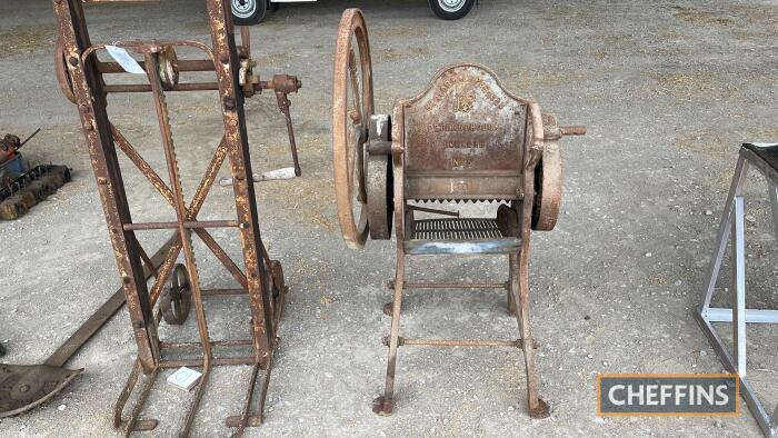 Bamford & Perkins oil and cake breaker, together with Hull & Brigg badge name plate - Peacock & Binnington