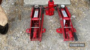 2no. trolley jacks (2tonne) together with an 8tonne bottle jack