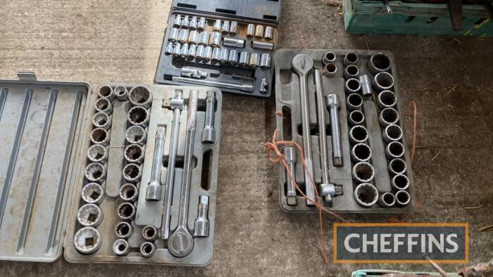 3no. socket sets, incomplete