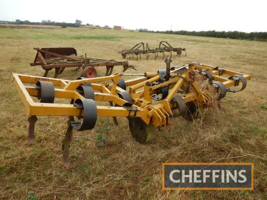 Bamford mounted hydraulic folding cultivator with metal depth wheels Serial No. 2867