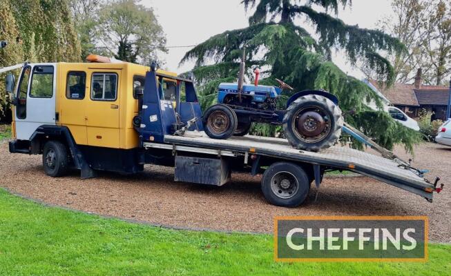 1989 FORD Cargo beavertail LORRY Reg. No. F762 HHH VIN. SBCNXXCCDNKJ11461 Stated to be in good all round condition, the crew cabbed Cargo is fitted with alloy ramps, electric winch and flying lead control. Carrying an MOT valid until March 2023 and in run