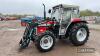 1996 MASSEY FERGUSON 372 diesel 4wd TRACTOR Fitted with low profile cab, Trima Professional parallel lift loader and joystick control c/w work lights, beacon and rear wiper. Showing 1,933 hours - 3