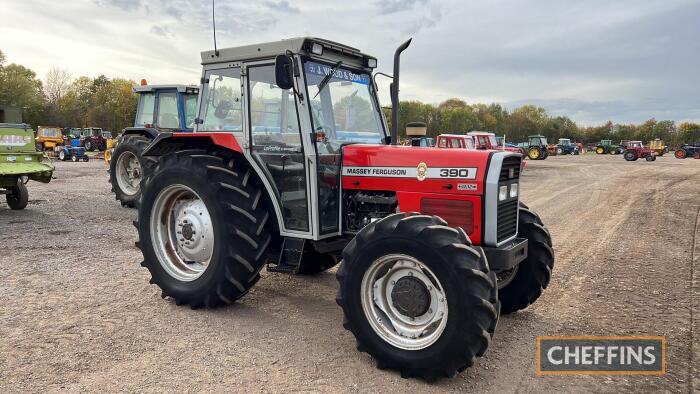 1995 MASSEY FERGUSON 390 4cylinder diesel TRACTOR Reg. No. N29 AAG Serial No. 5009C28297 Purchased as a retirement present for the previous owner for use on their small holding in Whitby, this 390 is extremely straight and is showing just 917 hours.