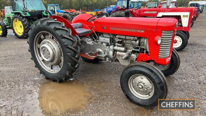 1961 MASSEY FERGUSON 65 4cylinder diesel TRACTOR Reg. No. 175 AER Serial No. SNDY548633 An earlier restoration on 11-36 rear and 7.50 front wheels and tyres