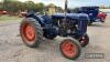 1950 FORDSON Major E27N 4cylinder petrol/paraffin TRACTOR Reg. No. KRT 431 Serial No. 1116708 Stated to be an earlier restoration that has electric start fitted and is a good starter on the handle. Stated to run well.