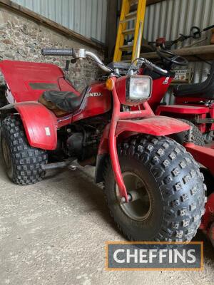 1983 110cc HONDA ATC 110 TRIKE Reg. No. N/A Frame No. 7DC420723 Reported by the vendor to be in running and riding condition with high and low range gears. Fitted with good low ground pressure tyres, presented in as used condition and requiring some tidy