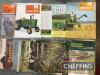 John Deere sales leaflets for 4010 tractors, baler, combines, Modern Farming featuring 320 to 820 tractors, and the full range of J-D machinery, plus copies of the Furrow