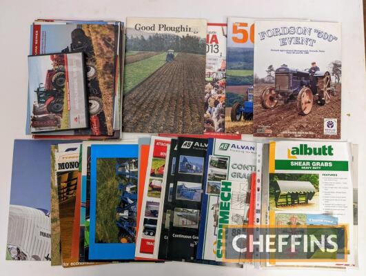 Qty contemporary Case tractor sales brochures with various agricultural brochures and magazines