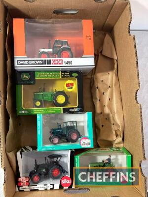 Ertl and Siku 1:32 scale die cast tractors, boxed (5)