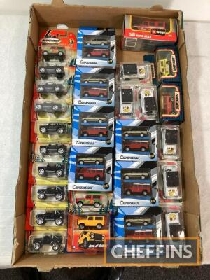 Matchbox, Cavanna, Burago 1:72 scale Land-Rovers, all packaged (27)