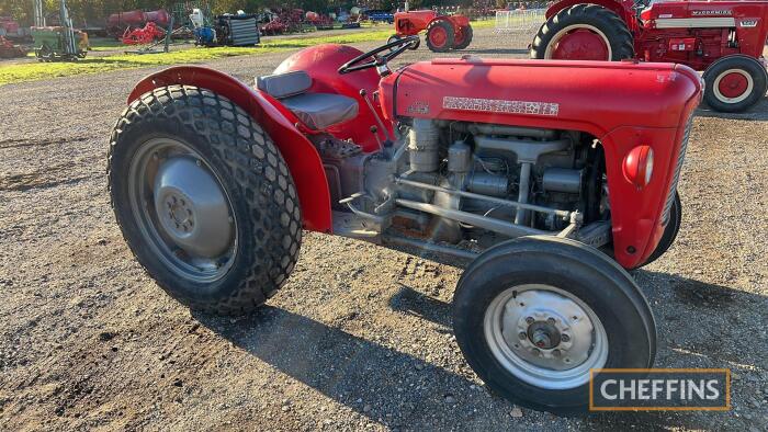 1959 MASSEY FERGUSON 35 Industrial 4cylinder TRACTOR Fitted with rear 12.4x28 & 6.00x16 tyres, front lights, under swept exhaust, industrial winch