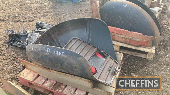 Pallet of genuine Massey Ferguson 240 bonnet, shell fenders, dash panels, pedals, battery cover and front grille